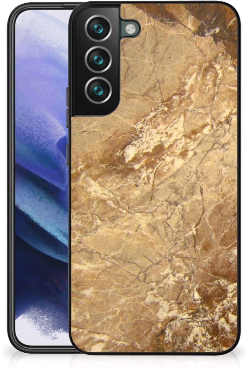 Samsung Galaxy S22 Plus Marmeren Print Telefoonhoesje Marmer Creme