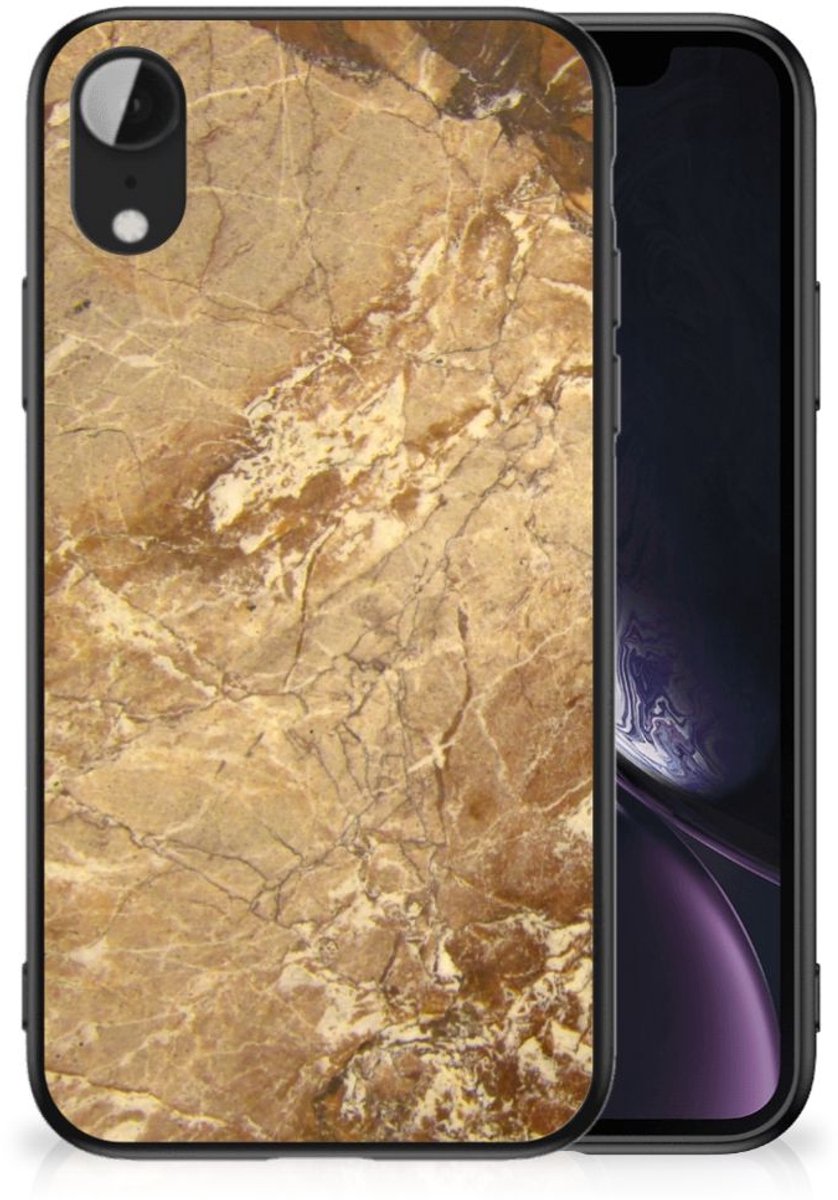 Apple iPhone XR Marmeren Print Telefoonhoesje Marmer Creme