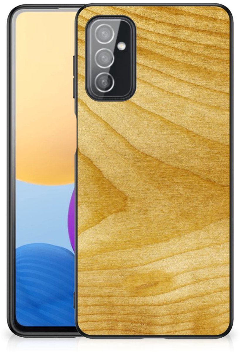 Samsung Galaxy M52 Houten Print Telefoonhoesje Licht Hout