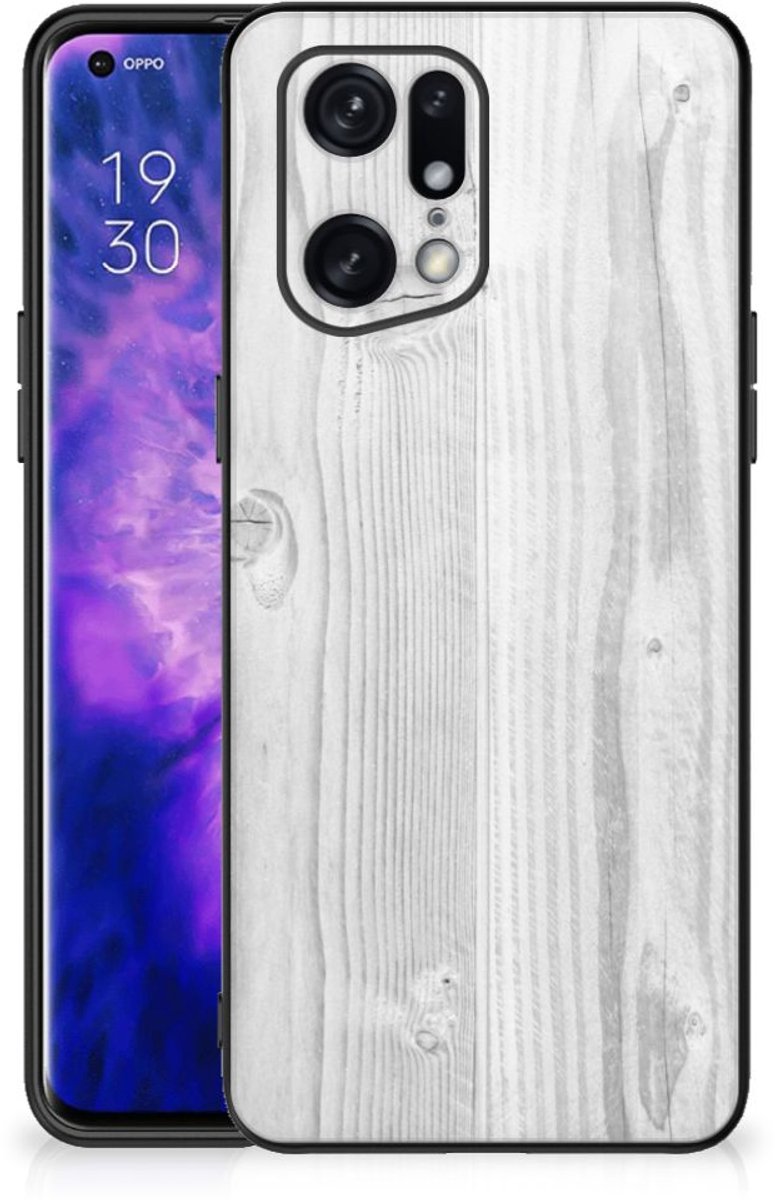 OPPO Find X5 Pro Houten Print Telefoonhoesje White Wood