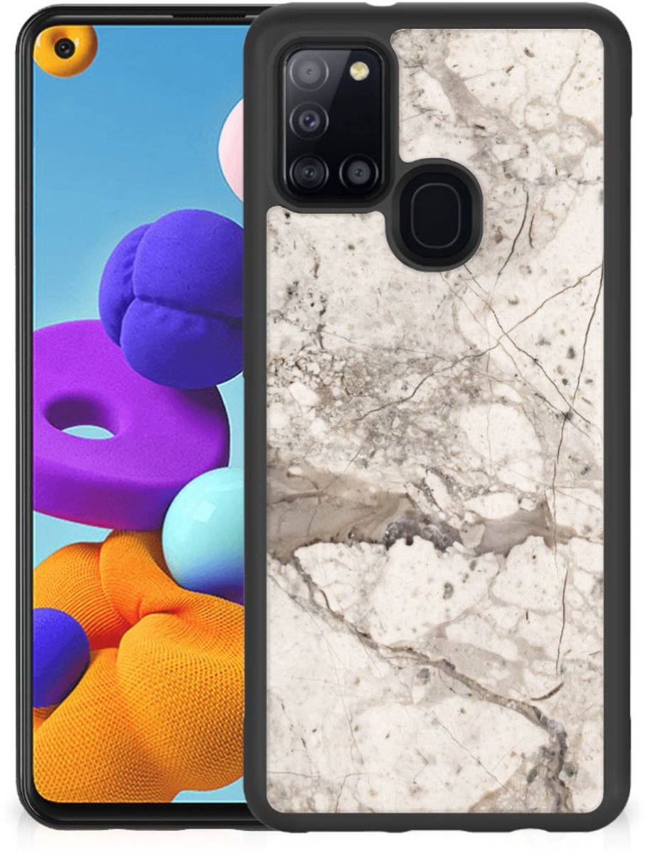 Samsung Galaxy A21s Gripcase Marmer Beige