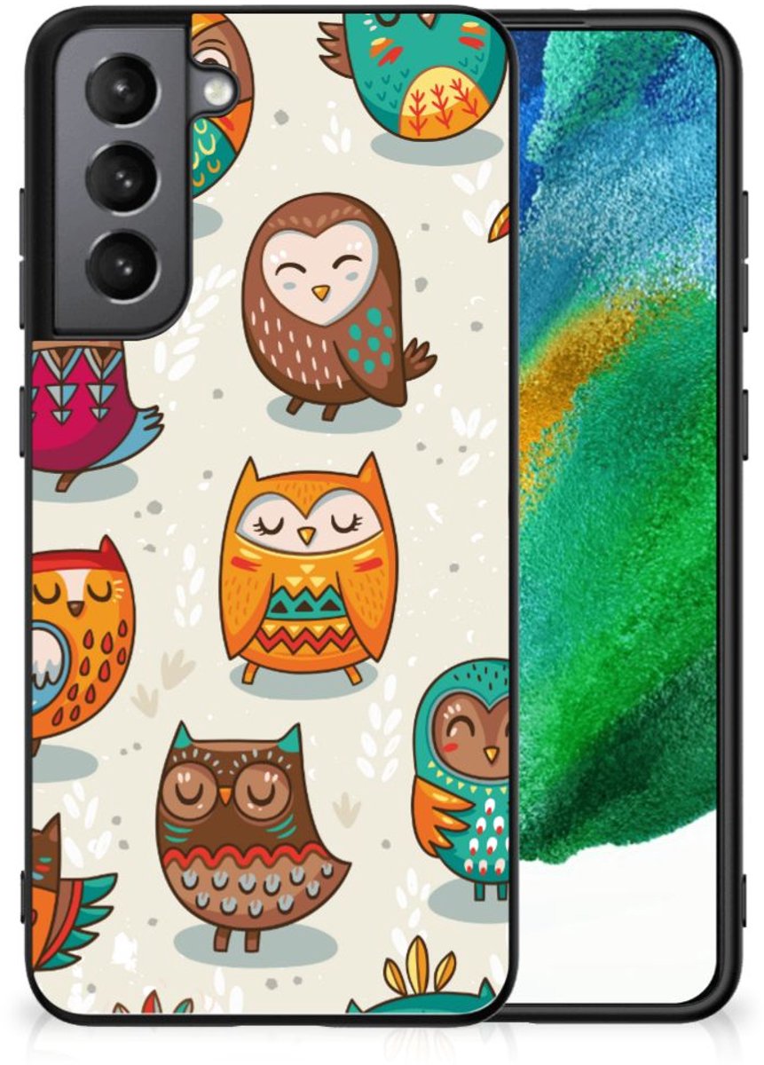Samsung Galaxy S21FE Dierenprint Telefoonhoesje Vrolijke Uilen