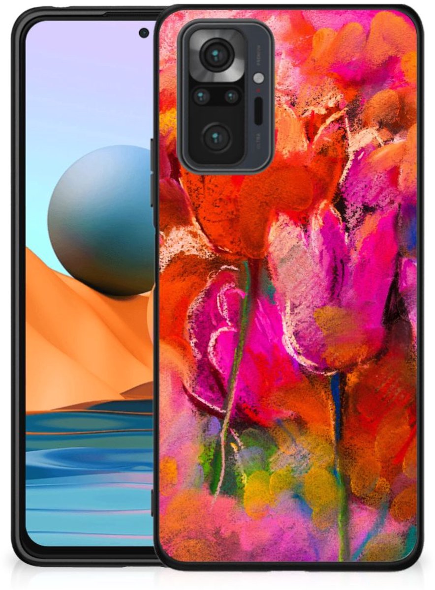 Kleurrijke Telefoonhoesje Xiaomi Redmi Note 10 Pro Tulips