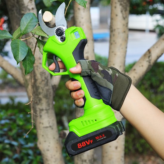 Batterij Einfschere Elektrische tuinschaar, 0-40 mm snijdiameter, progressief digitaal display, met 2 batterij, 21V Tree Scissors, Green van Merkloos	 — afbeelding 4