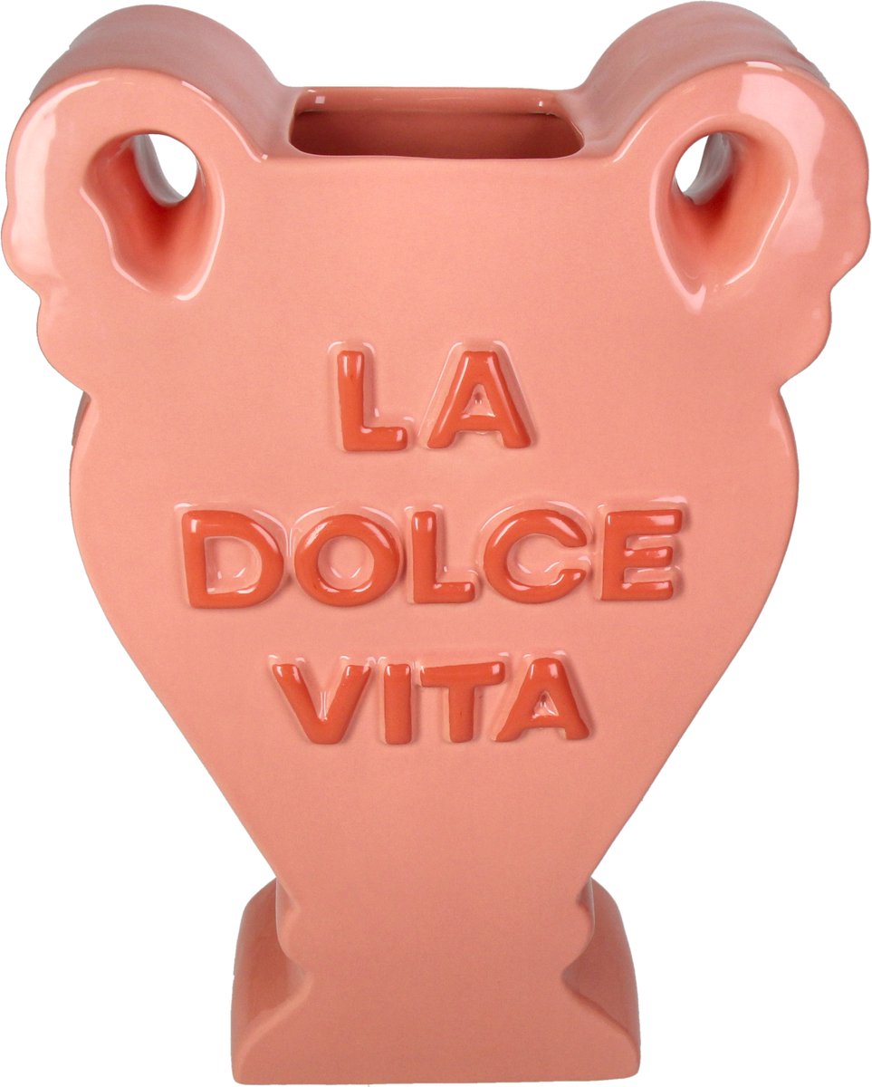 HD Collection Vaas La Dolce Vita Aardewerk 23x9.5x35.8cm Peach