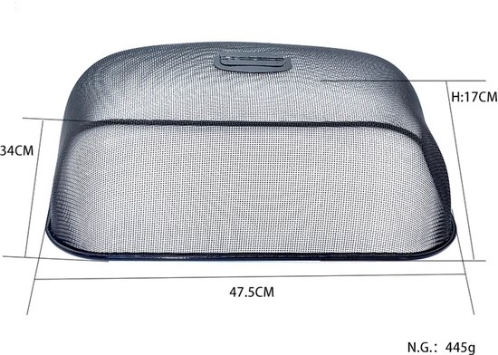 Solud® Vliegenkap 47,5 x 34 cm - Voedselkap - Vliegenverjager voor op tafel - Foodcover - Vliegenvanger van Merkloos — afbeelding 3