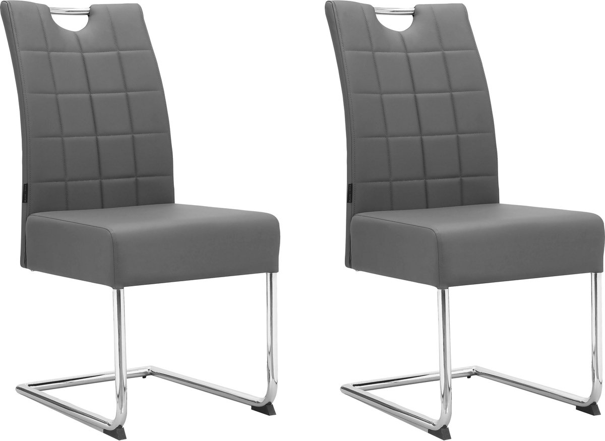 Notio Living Osaka-Eetkamerstoel - 2 Pack - Lichtgrijs PU