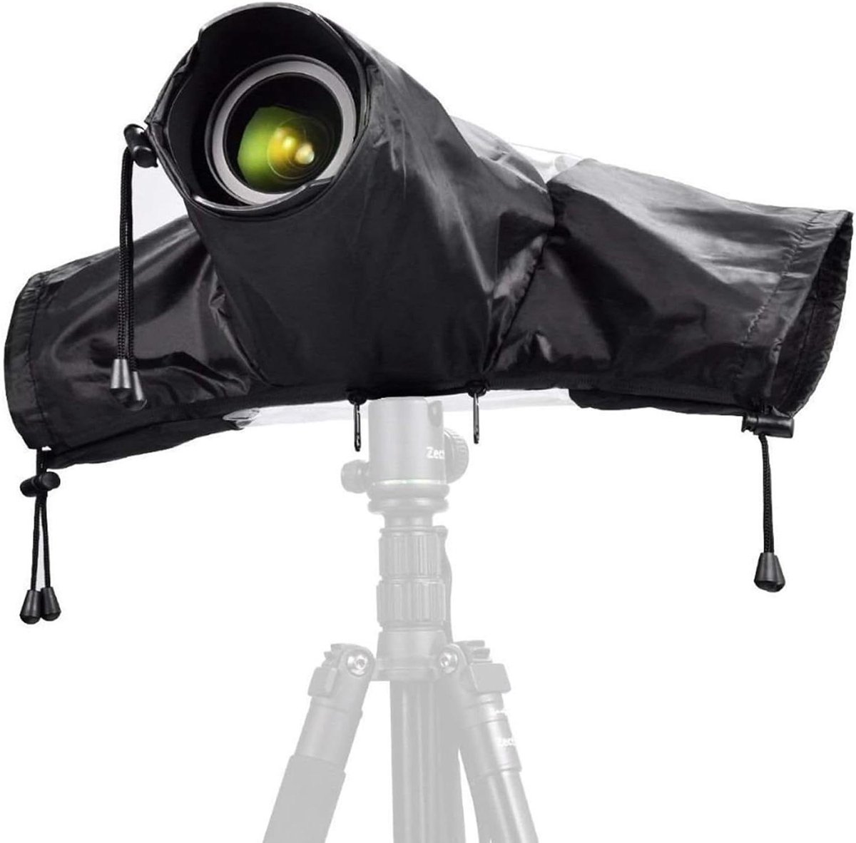 Inovra Plus - Camera regenhoes met transparant venster voor bescherming tegen regen en stof - waterdichte afdekking - zwart met 2 toegevoegde zoekwoorden: fotograferen, buitenactiviteiten.