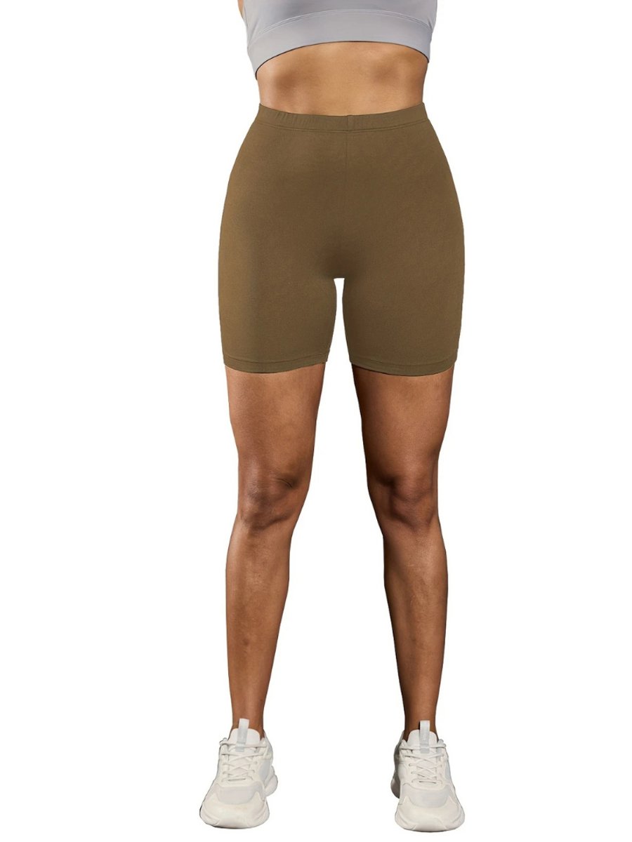 Livano Biker Short Dames Korte Legging Lange Onderbroek Bikershort Met Pijpjes Koffie Bruin