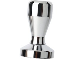 Koffietamper, roestvrijstalen espresso-koffiebonenpersbasis, espressotamper (zilver (49 mm))