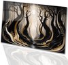 Bos, Surrealistisch, Bomen, Zwart, wit, goud, grijs, beige