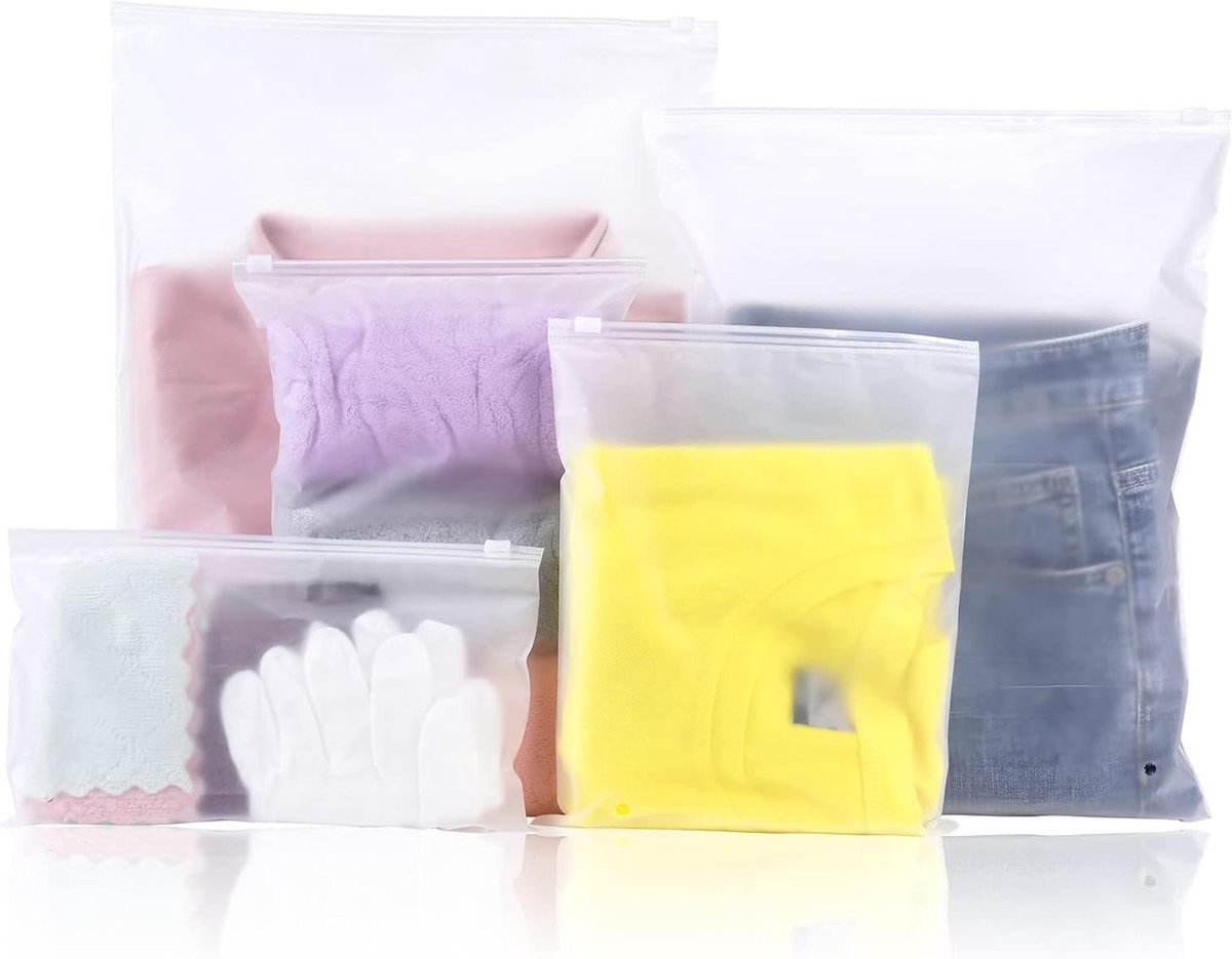 Allecto Plus - Matte hersluitbare plastic ritssluitingszakken - Set van 25 - Verschillende maten - Ventilatiegat - Herbruikbaar - Ziekenhuistas voor thuis, school en reis