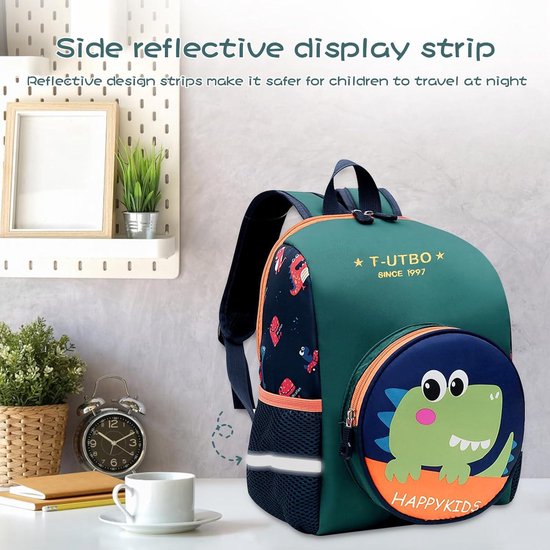 Backpack Kids Dinosaurusrugzak Voor Kinderen Van 3-7 Jaar - Marineblauw (Eén Schoolrugzak Peuter