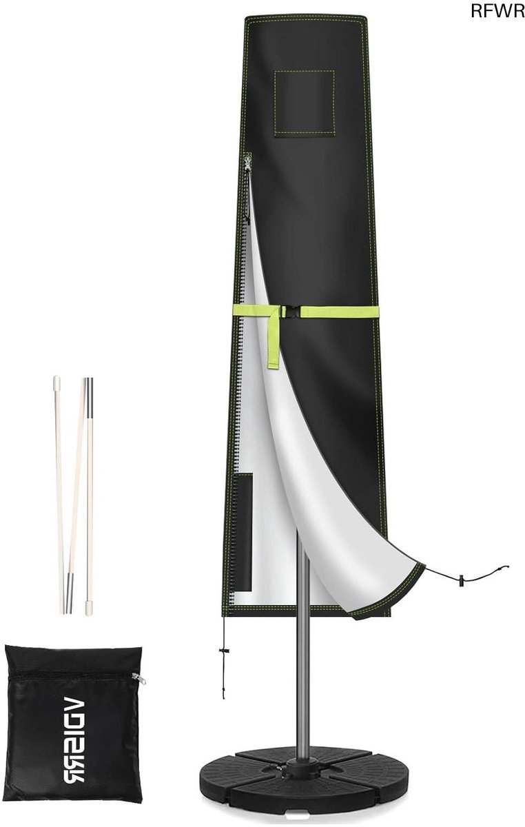RFWR Beschermhoes voor Parasol tot Ø 350 cm | UV-Bescherming en Waterdicht Black