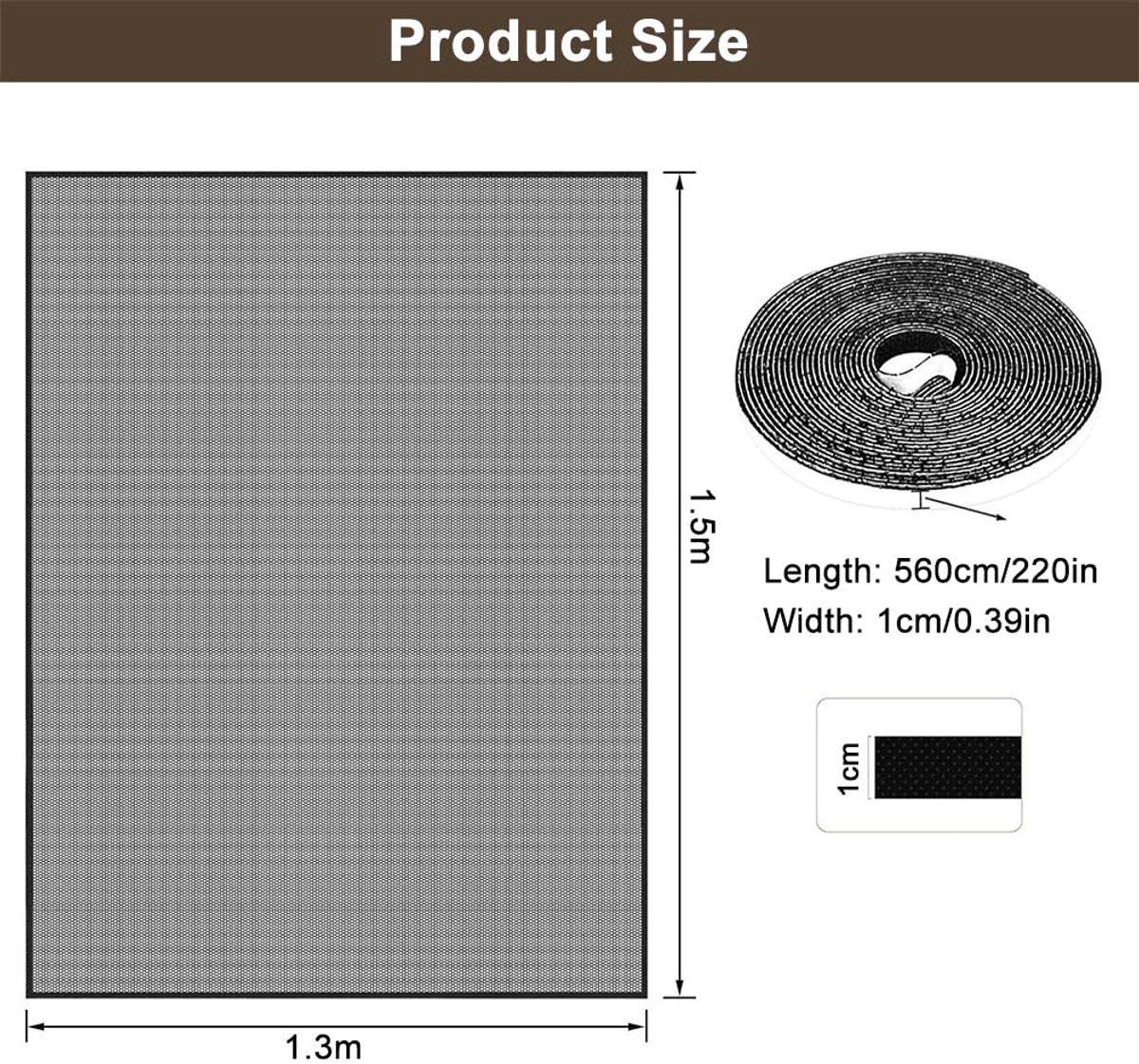Ibenzoa® Vliegengaas Raam Insectenbescherming 130x150 cm met Zelfklevende Tape voor Optimale Muggenwering