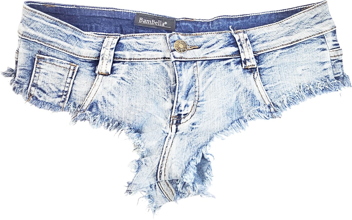 BamBella® Sexy Spijkerbroek short - Maat L/XL- korte broek jeans Ultra korte shorts spijker stof