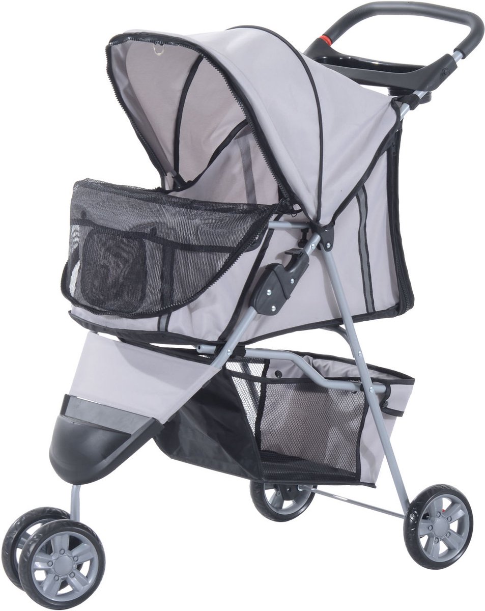 Honden/Katten buggy GRIJS honden wandelwagen dieren transport
