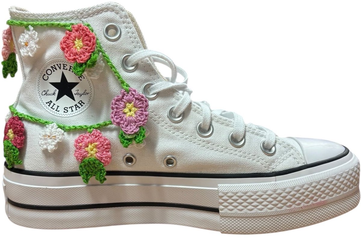 Converse Ctas Lift Canvas Crafted Flowers Sneakers Unisex Wit
