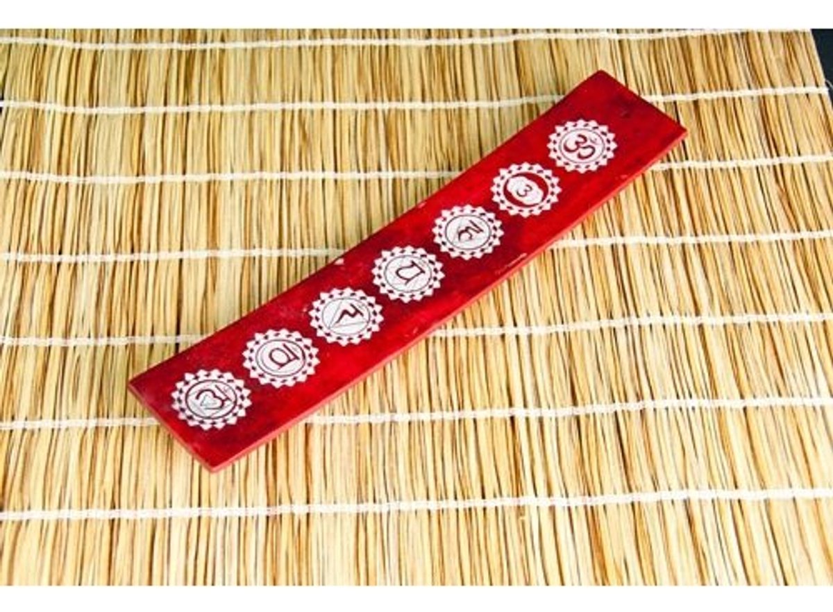 Wierookhouder bootje chakra rood