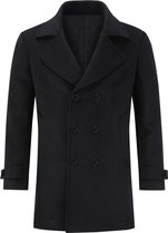Manteau épais en laine à double rangée pour homme Allthemen - Veste d'hiver courte doublée - XL