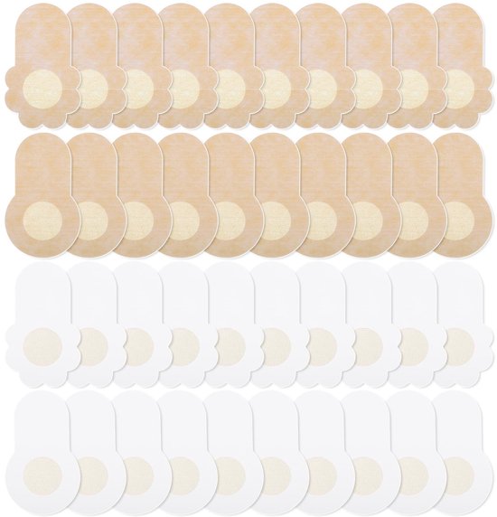 Foto: 40 stuks tepelpleisters herbruikbaar zelfklevende bh voor dames ademend en onzichtbaar zelfklevende borstlift pleisters borstver grotingstape borstlifttape niet geweven beige