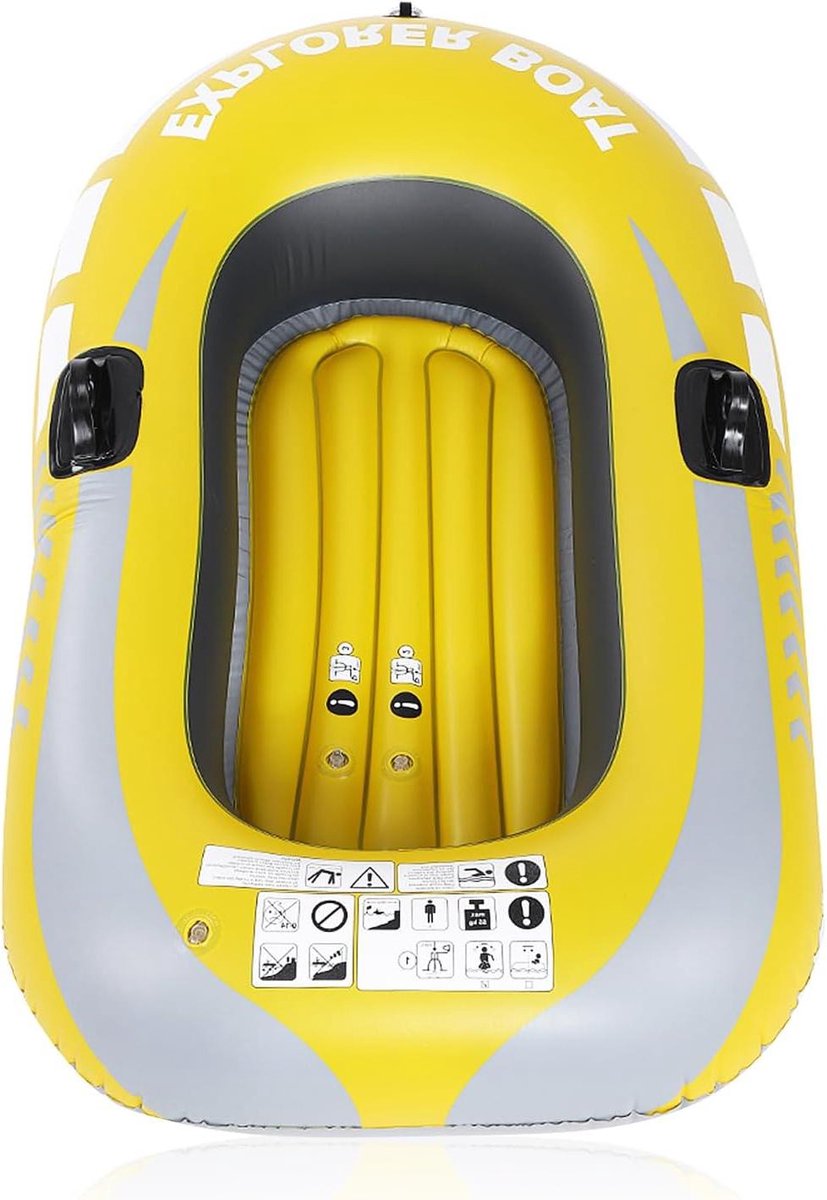 Allecto Plus - Opblaasbare Kajak Boot PVC 1 Persoon Roeien Lucht Kano Vissen Duiken Drijvende Opblaasbare Visboot voor Arbeidsbesparend Peddelen met Dubbele Ventiel