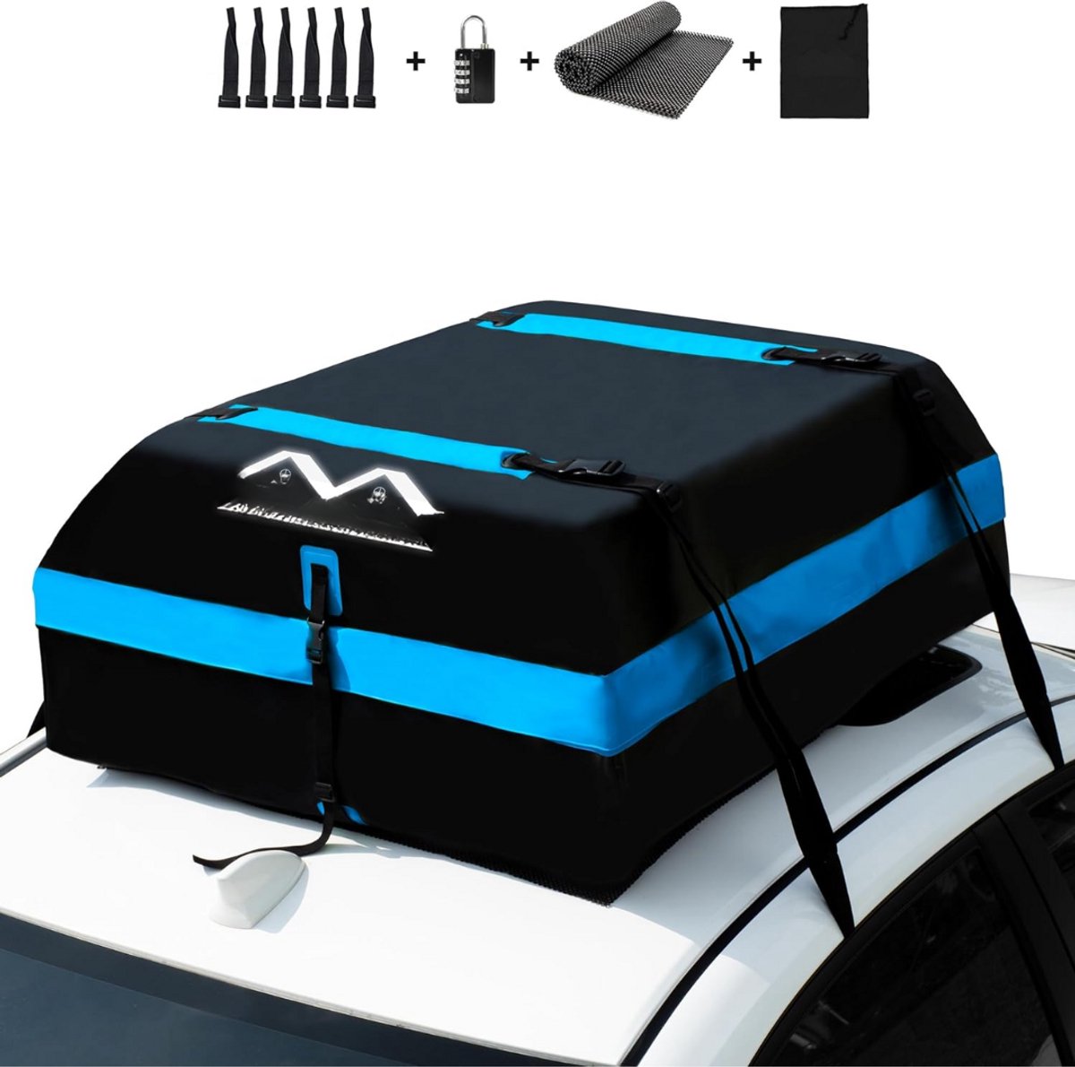 Goodivery ® Waterdichte Opvouwbare Dakbox voor Auto's - Blauw ‎106 x 86 x 40 cm
