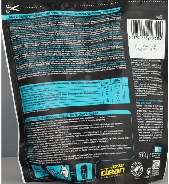 Isostar - Whey Protein - Chocolade - 19 shakes - 570 gram - Eiwitpoeder voor krachtsport van Merkloos — afbeelding 3