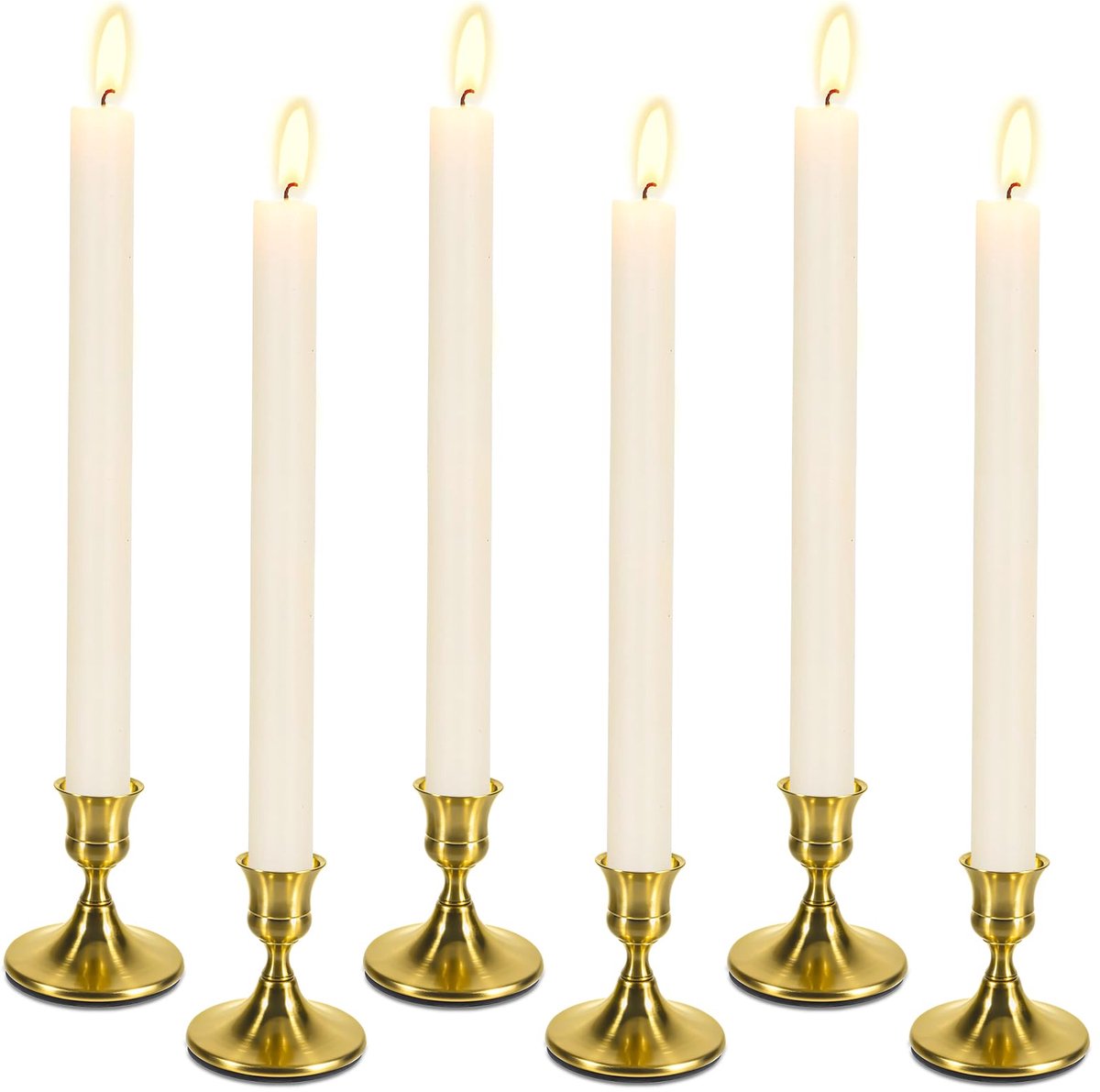Ibenzoa® Set van 6 Gouden Metalen Kandelaren voor Stijlvolle Decoraties en Feestelijke Gelegenheden