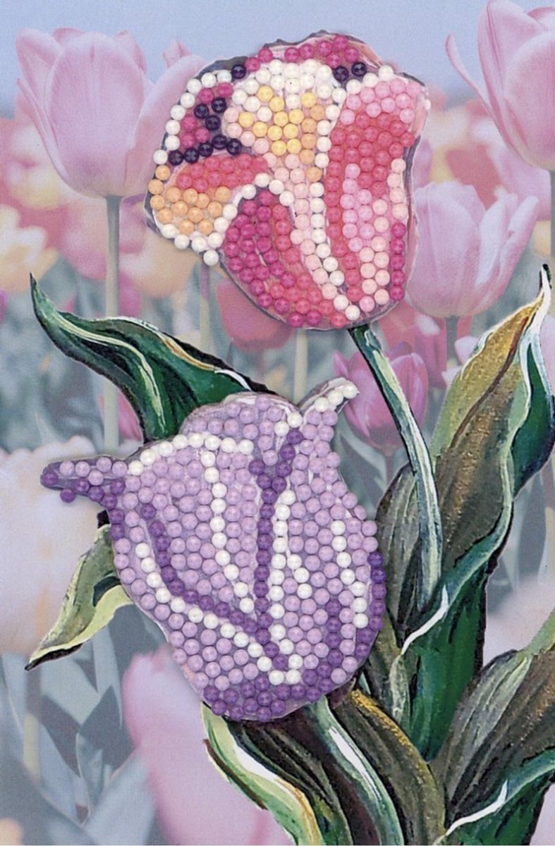 Diamond Painting Dotty Design Diamonds Cards Kit | Tulips