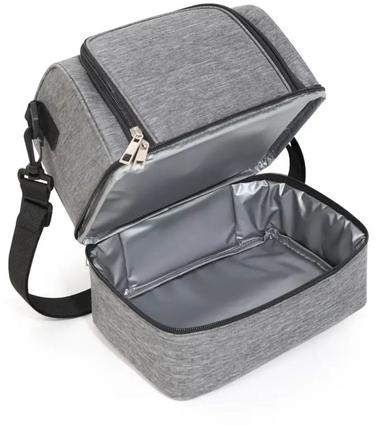 Sjtoer - Koeltas - Lunchtas - Zwart - Geïsoleerde lunchtas - Waterdicht - draagbare Thermo tas - Thermo -Geïsoleerde Koeltas - 14 liter - draagbaar van Merkloos — afbeelding 4