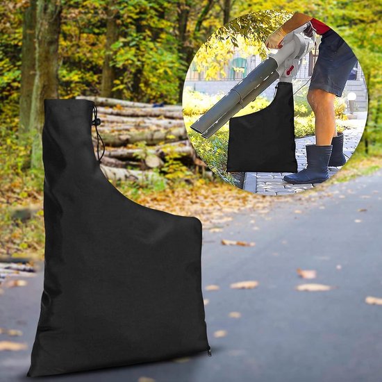 Opvangzak, bladblazer, zak, elektrische universele vervangingsopvangzak, bladzuigerzak met ritssluiting, voor tuin, gazon, zwart van Gardebruk — afbeelding 3