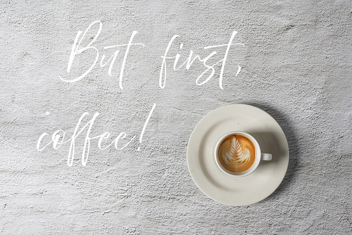 Fotobehang koffie ontwerp in beige grijs