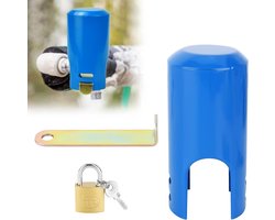 Kraanslot voor buiten - Waterkraanvergrendeling ter voorkoming van diefstal en vandalisme (blauw) met zoekwoorden: anti-diefstal, buitenwaterkraanafdekking