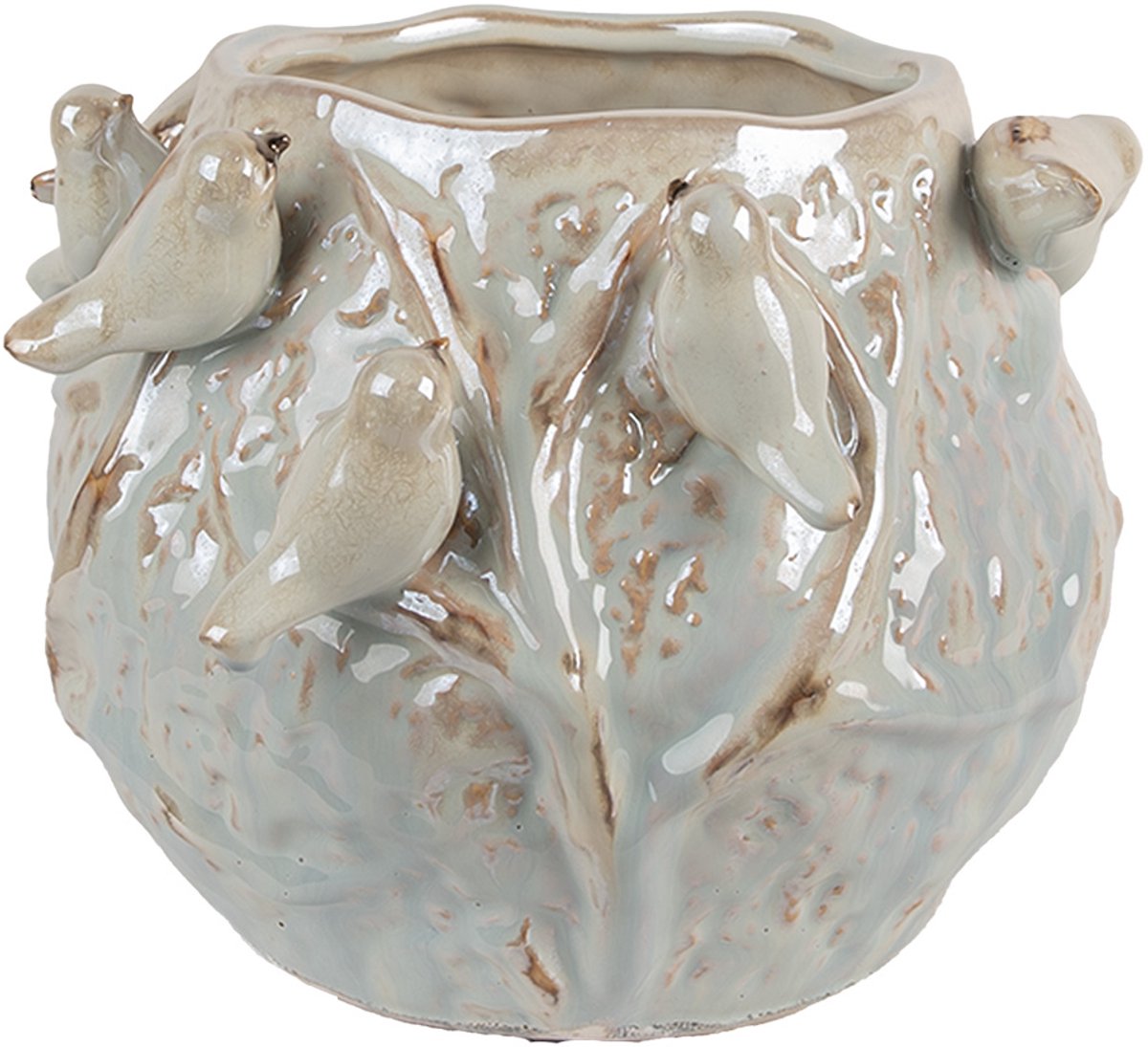 Clayre & Eef Bloempot 22x21x17 cm Groen Terracotta