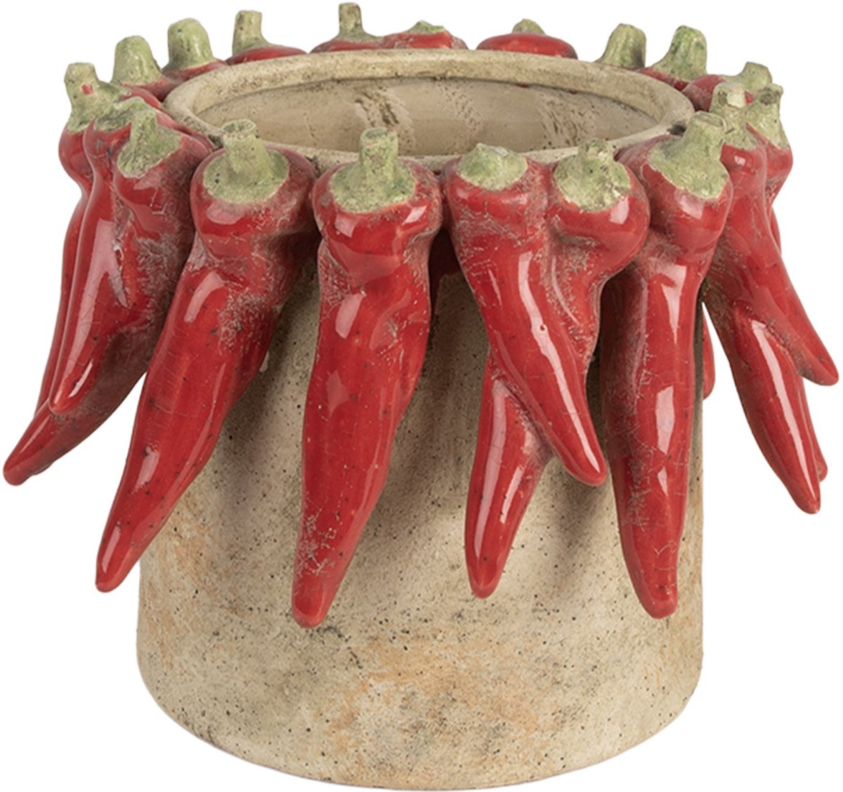 Clayre & Eef Bloempot Ø 21x17 cm Beige Terracotta
