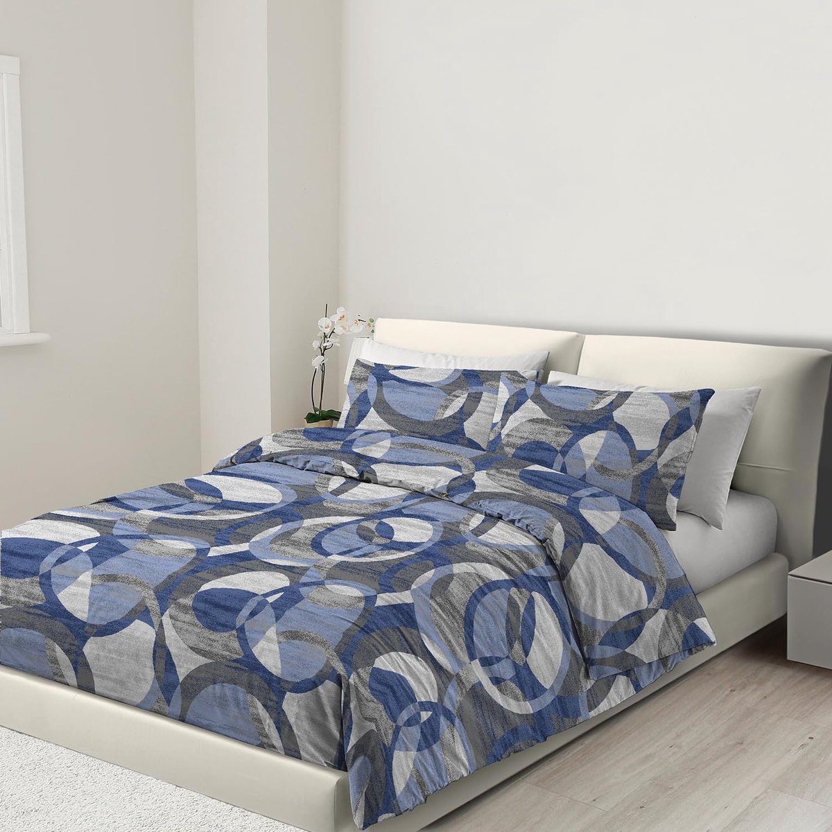 Ibenzoa Beddengoed Set van Zachte Hypoallergene Microvezel met Verborgen Rits en Hoekbandjes blauw