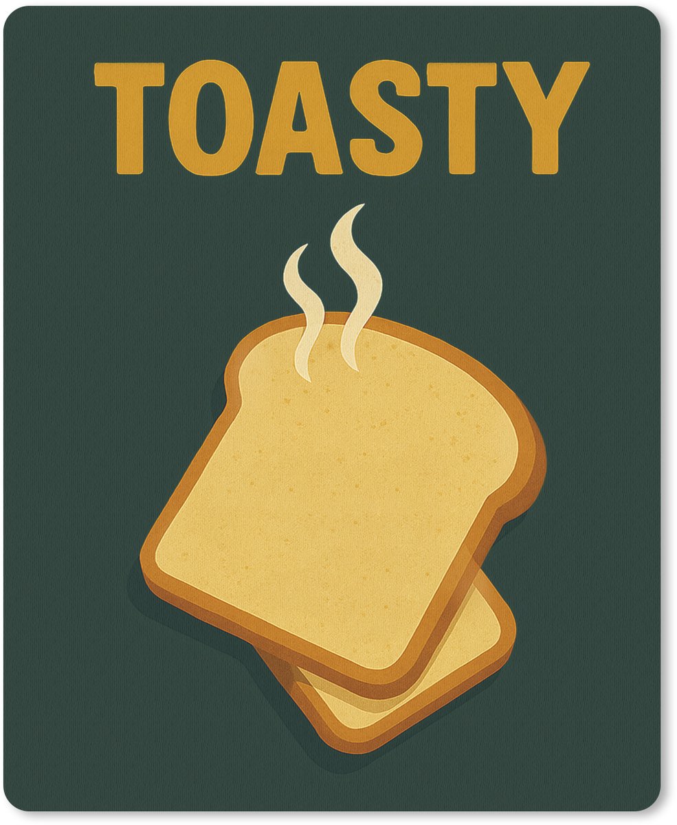 Muismat 19x23 cm - Mousepad Brood - Tosti - Groen - Minimalistisch - Muismatten