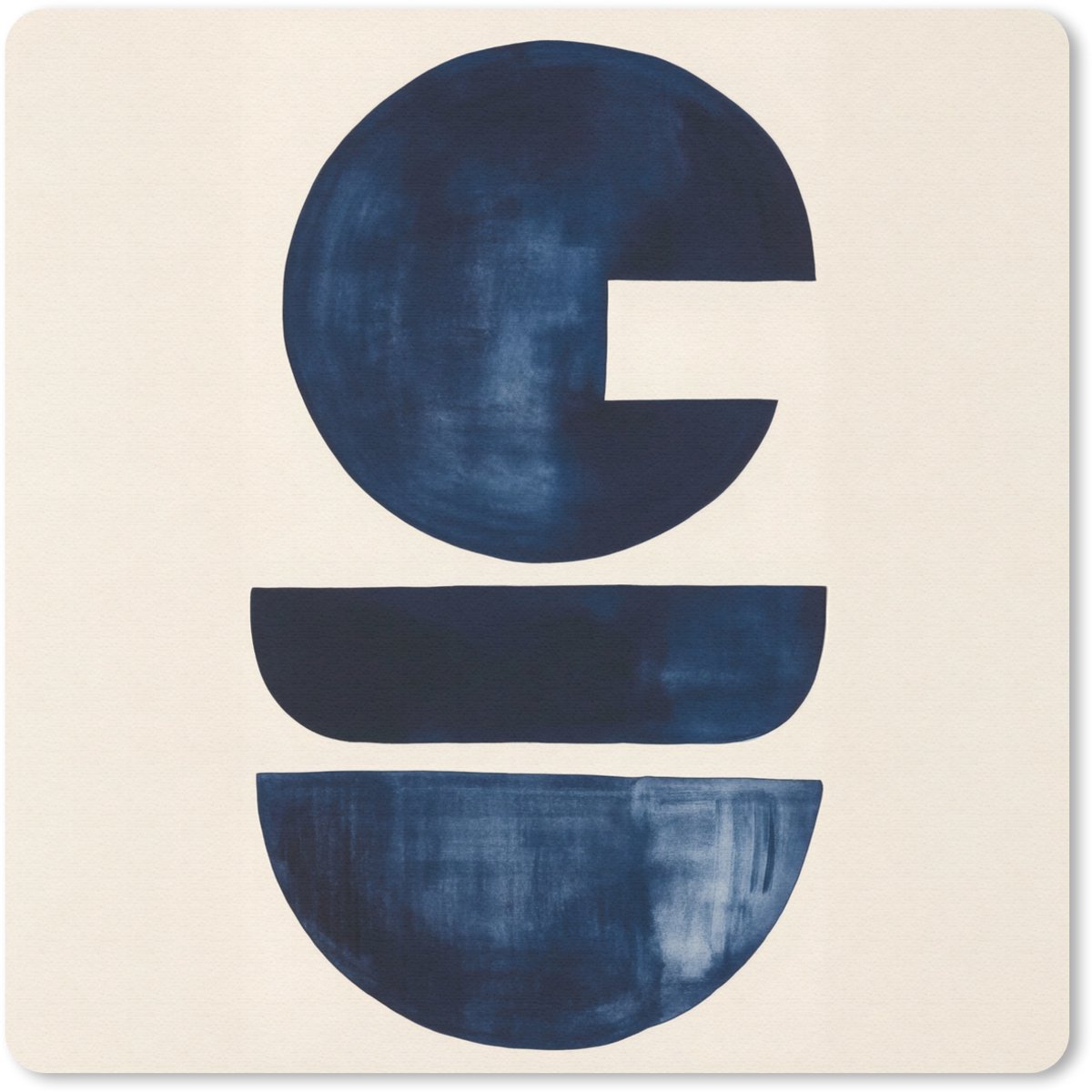 Muismat 30x30 cm - Mousepad Vormen - Blauw - Abstract - Muismatten