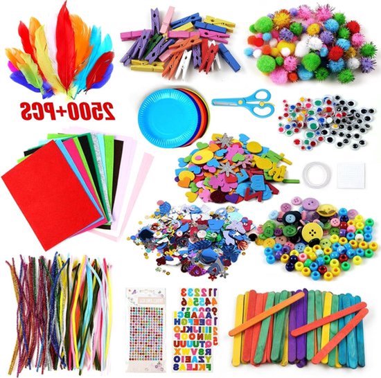 3000+ Stuks Knutselset Voor Kinderen - Complete DIY Knutselkoffer Met Opbergdoos