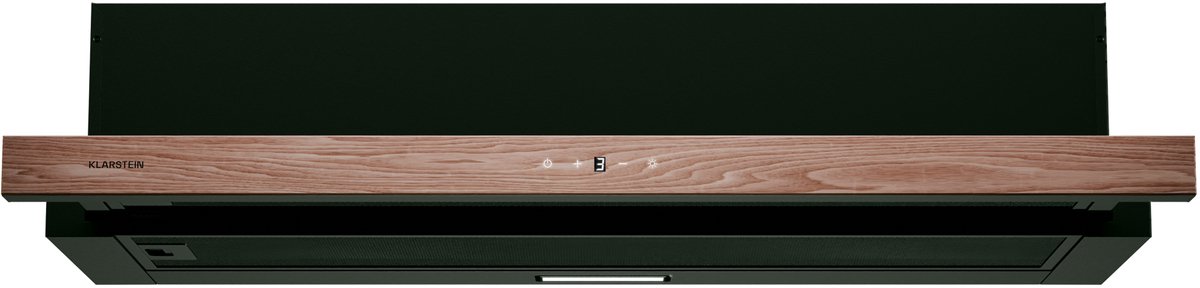 Klarstein ZenFusion Onderbouw-afzuigkap, 90cm onderbouwkap met telescoopfunctie, 400 m³/u luchtstroom, Energie-efficiëntie A, Touch-bediening, Stille LED-verlichting, Zwart