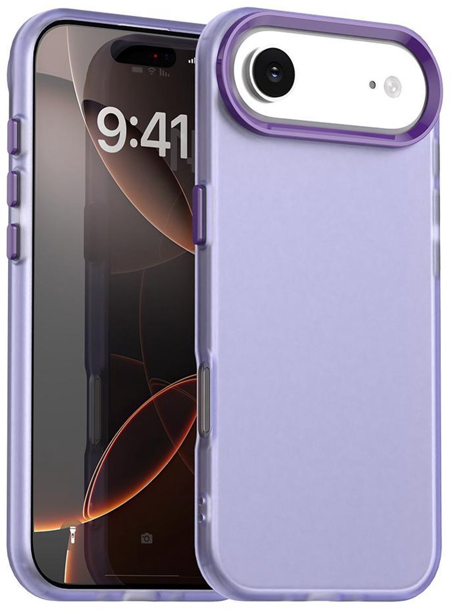 Mobigear Hoesje geschikt voor Apple iPhone Air Telefoonhoesje Hardcase | Mobigear Crystal Backcover | iPhone Air Case | Back Cover - Paars