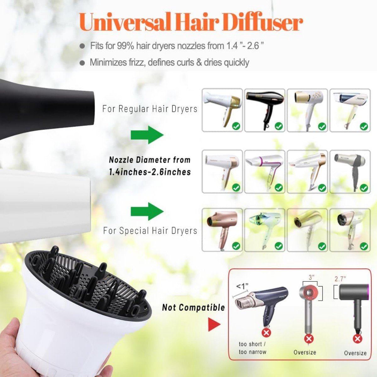 pinnacle living Universele Haardiffuser - Inclusief shampoo-kam-wit thumbnail 2