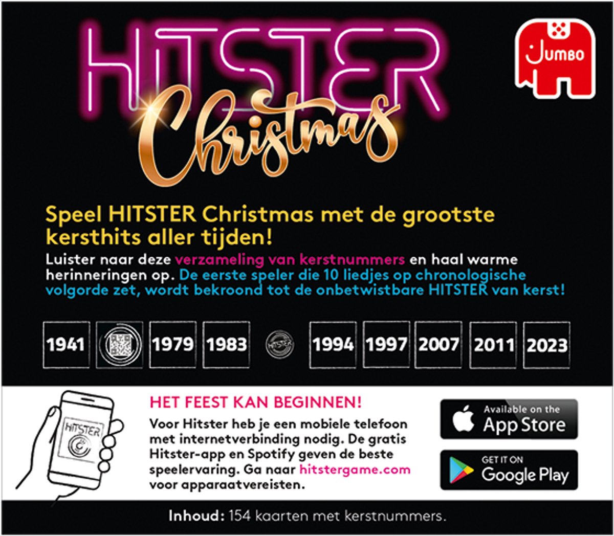 Jumbo Hitster Christmas – Muziekspel Uitbreiding – Kerstmuziek – Kerstliedjes – Partyspel – Actiespel — cadeau in Partyspellen - foto 4