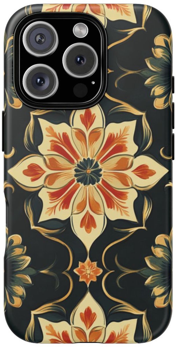 Sierlijk Bloemenpatroon – Telefoonhoesje Geschikt voor iPhone 16 Pro