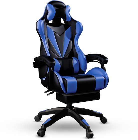 Bayt Gamestoel – Gaming chair – Gamingstoel – Comfort gamer stoel – Zwart en Donkerblauw