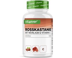 Vit4ever - Paardenkastanje-extract - 240 capsules - Hooggedoseerd met 1330 mg extract per dagelijkse portie - Paardenkastanje met wijnbladeren & acerola vitamine C - Zonder ongewenste toevoegingen, veganistisch