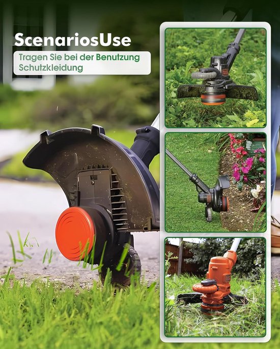 6 stuks trimmerdraadspoelen geschikt voor Black & Decker, Ø 1,65 mm met 9 m trimmerdraad, bevat 1 reserve spoelafdekking en 1 reserve veer van Merkloos	 — afbeelding 2