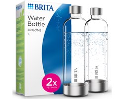 BRITA SodaONE - Kunststof Bruiswatertoestel flessen - 2 x 1L PET-fles