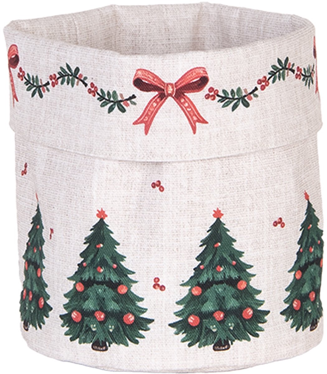 Clayre & Eef Broodmand Ø 15x16 cm Beige Katoen Kerst